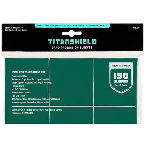 TitanShield Premium Card Sleeves Compatible with Pokemon One Piece Lorcana Flesh Blood Magic The Gathering MTG 150 Sleeves Standard 1 Green Standard 66x91mm - Image 1