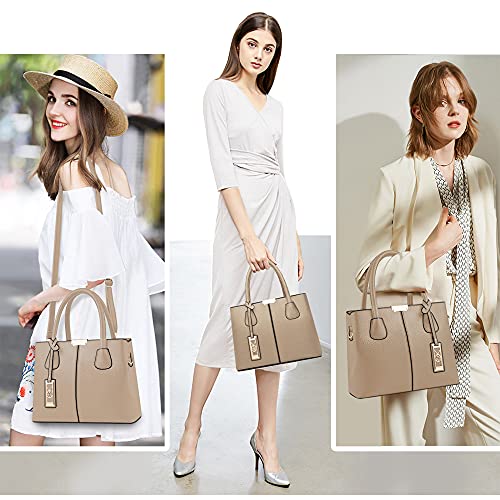 CHICAROUSAL Purses and Handbags for Women Leather Crossbody Bags Women's Tote Shoulder Bag (Khaki) - Image 2
