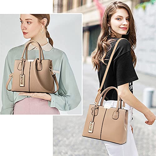 CHICAROUSAL Purses and Handbags for Women Leather Crossbody Bags Women's Tote Shoulder Bag (Khaki) - Image 4