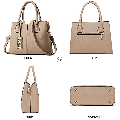 CHICAROUSAL Purses and Handbags for Women Leather Crossbody Bags Women's Tote Shoulder Bag (Khaki) - Image 3