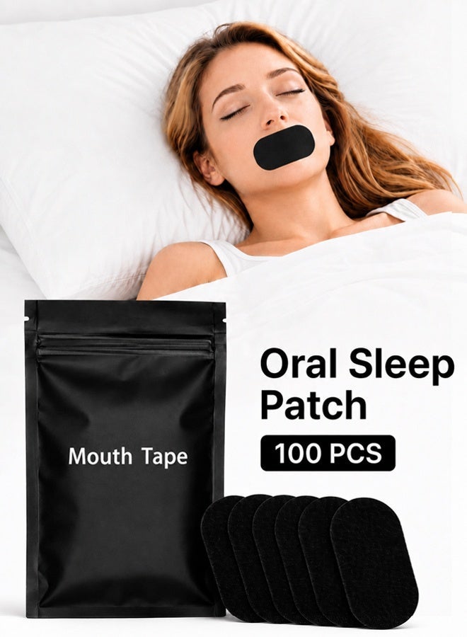 Arabayt Black 100 piece sleep patch, mouth sleep patch, designed specifically for lip contact, made of pure cotton material, anti snoring mouth patch, effectively relieves snoring and improves sleep quality - Image 1
