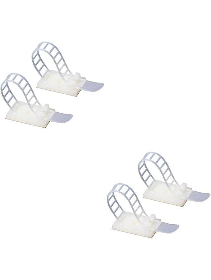 Cable Management Kit Self Adhesive Wire Ties Clamp Organizer Medium Size White Color - Image 1