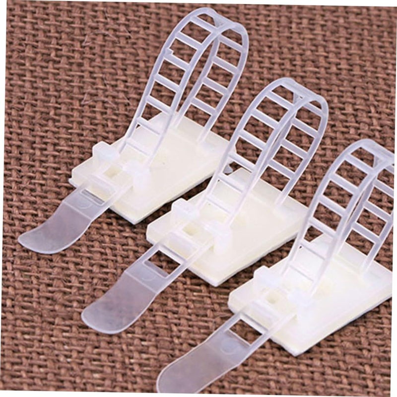 Cable Management Kit Self Adhesive Wire Ties Clamp Organizer Medium Size White Color - Image 4