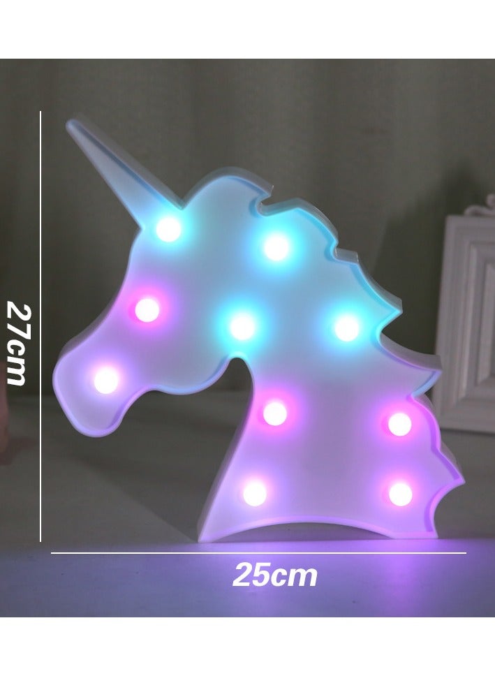 Goolsky Color Changing Unicorn LED Light , Decorative Unicorn Night Light, Marquee Signs Rainbow Unicorn Battery Operated for Boys Girls Bedroom Party Decoration Gift - Image 2