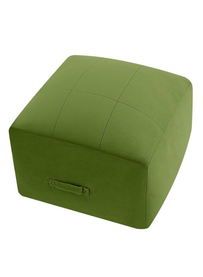 MeMoreCool Square Stuffed Pouf Ottoman Foot Rest, Floor Pouf Foot Stool with Foam Chunk Filling, Soft Stuffed Ottoman Footrest for Living Room, Green - Image 1