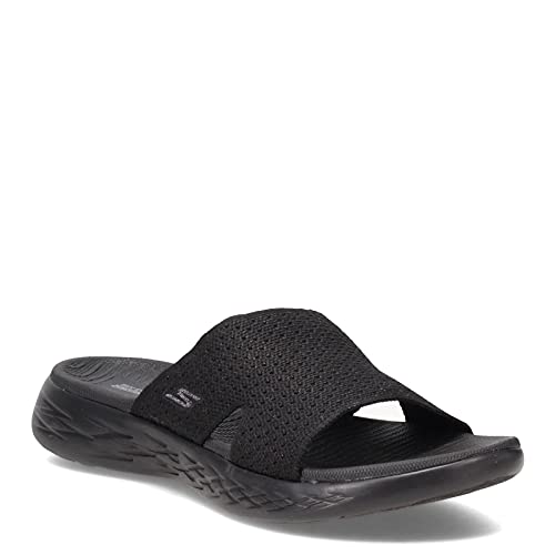 SKECHERS صندل سلايد للنساء من سكيشرز، أسود، 12 - Image 1