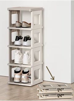 Bukela 4-Tier Foldable Shoe Rack with Ventilated Panels - Space Saving Plastic Organizer for Entryway, Closet & Small Spaces  - Image 1