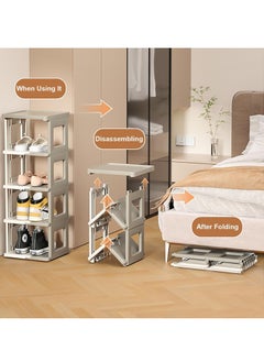 Bukela 4-Tier Foldable Shoe Rack with Ventilated Panels - Space Saving Plastic Organizer for Entryway, Closet & Small Spaces  - Image 3