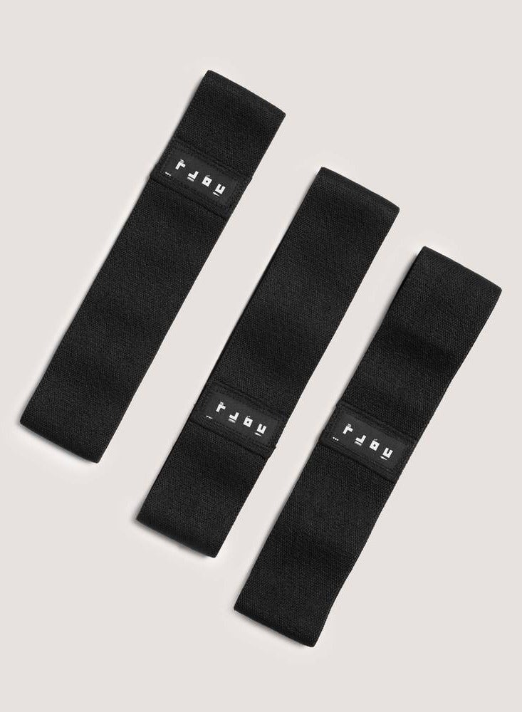 تمدد أشرطة مقاومة من القماش من - مجموعة من 3 مستويات (خفيف، متوسط، ثقيل) | أشرطة تمارين مقاومة متينة لليوغا، البيلايتس، تدريب القوة، والتمارين المنزلية | معدات لياقة بدنية | تشمل حقيبة تخزين - Image 1