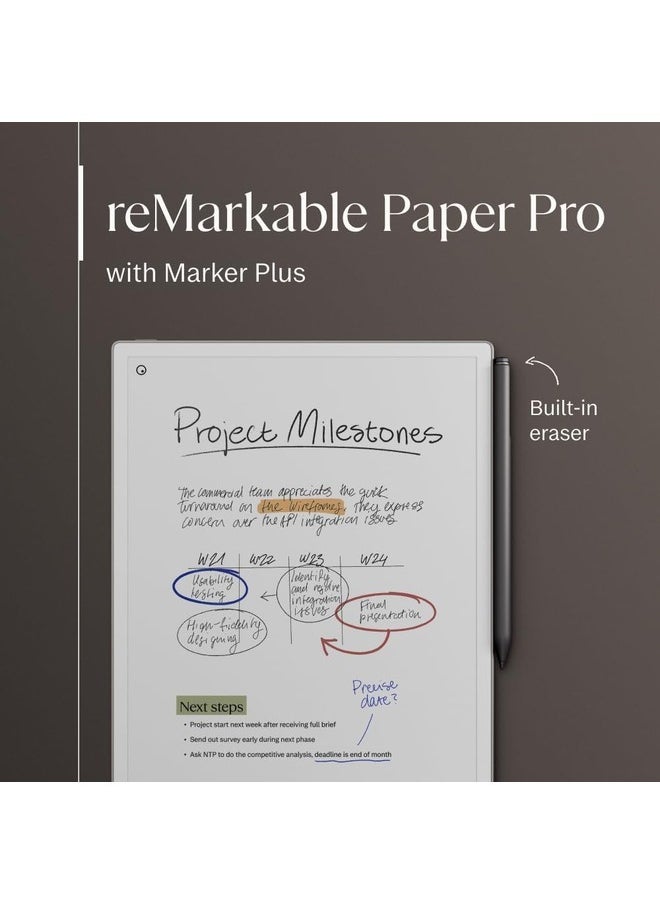 reMarkable Paper Pro Bundle Includes 11.8" reMarkable Paper Tablet and Marker Plus Pen with Eraser