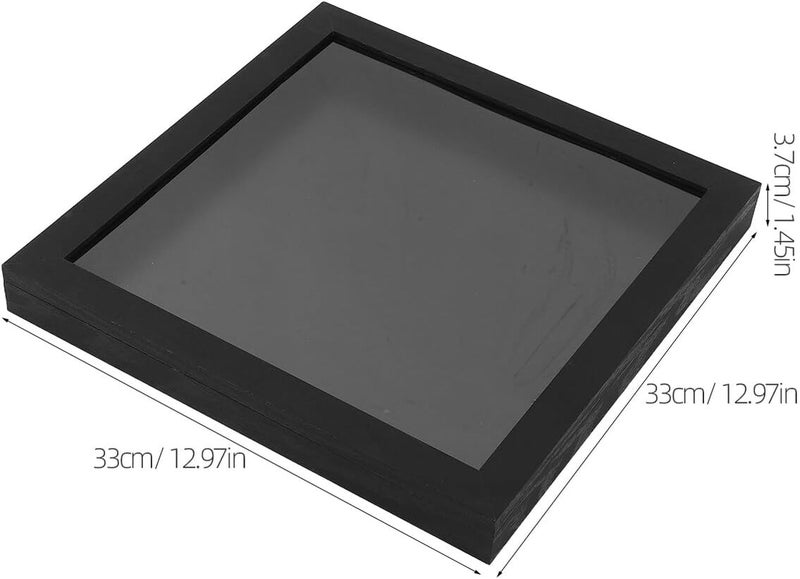 إطار عرض الظل للقمصان 13×13 من الخشب الأسود، حافظة تذكارات رياضية لكرة القدم وكرة السلة والبيسبول، قابل للتعليق على الحائط - Image 2