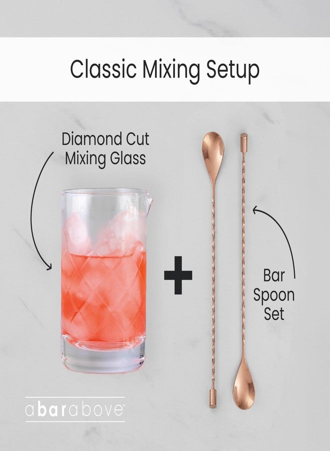 A Bar Above كوب خلط كوكتيل من "بار أبوف"، إبريق تقليب من الكريستال المصقول، قاعدة سميكة وثقيلة لتقليب ثابت، خلاط مشروبات سعة 18 أونصة، إكسسوارات بار، مثالي لتحضير الكوكتيلات المميزة في المنزل أو البارات - Image 5