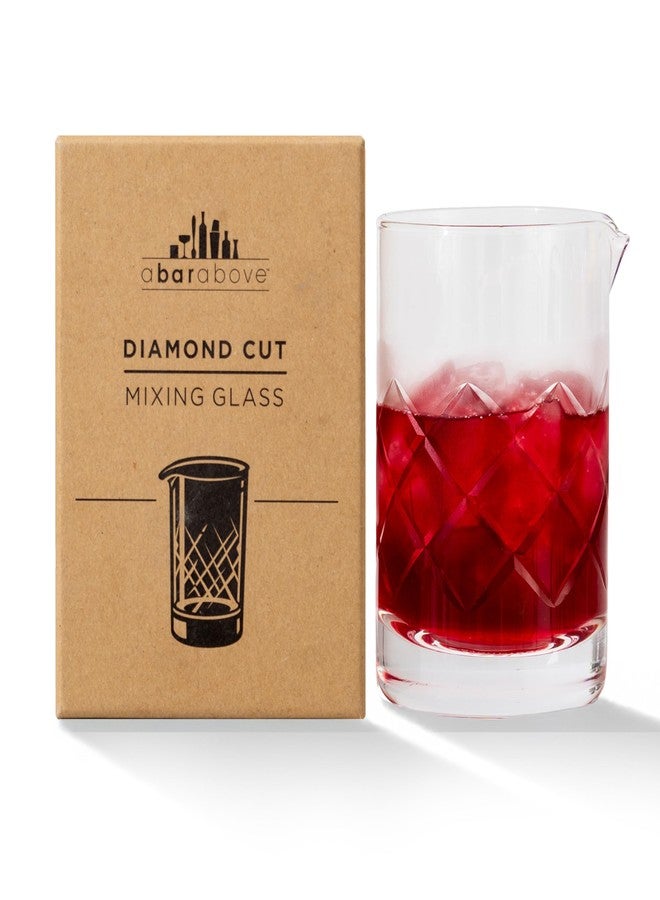 A Bar Above كوب خلط كوكتيل من "بار أبوف"، إبريق تقليب من الكريستال المصقول، قاعدة سميكة وثقيلة لتقليب ثابت، خلاط مشروبات سعة 18 أونصة، إكسسوارات بار، مثالي لتحضير الكوكتيلات المميزة في المنزل أو البارات - Image 1