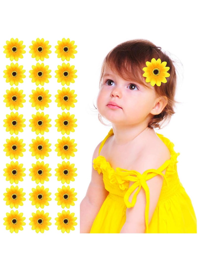 Cinaci Cinaci 24 Pieces12 Pairs Holiday Beach Hawaiian Sunflower Daisy Flower Hair Clips Barrettes Floral Hairpins Accessories for Baby Girls Toddlers Kids Teens 