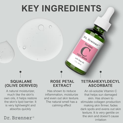 Dr Brenner Vitamin C Serum Tetrahexyldecyl Ascorbate Night Oil Treatment With Squalane and Pure Rose Oil for Firmer Glowing Skin by Dr Brenner 1 oz - Image 5