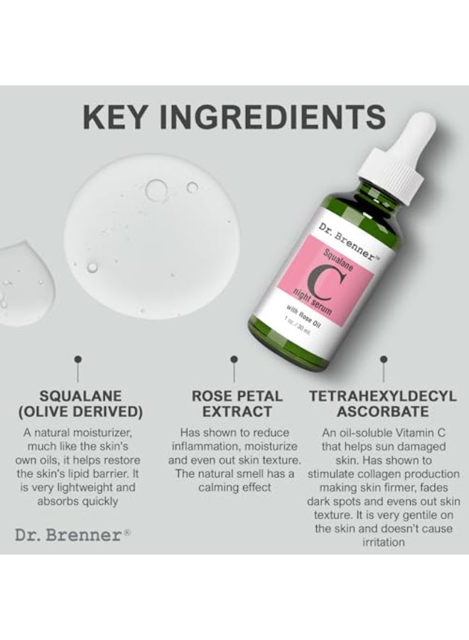 Dr Brenner Vitamin C Serum Tetrahexyldecyl Ascorbate Night Oil Treatment With Squalane and Pure Rose Oil for Firmer Glowing Skin by Dr Brenner 1 oz - Image 4