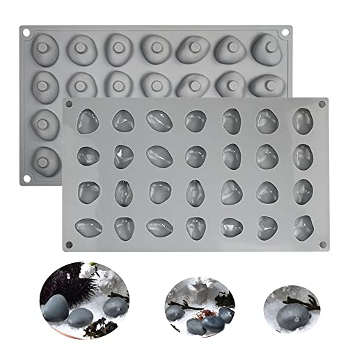 mostsom Silicone Molds Stone Shape, Non-Stick Food Grade Silicone Molds for Chocolate, Candy, Jelly, Ice Cube, Dog Treats, Cupcake Baking Mould (Stone M) - Image 1