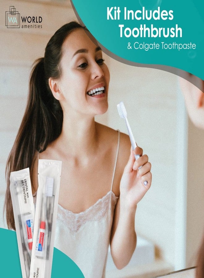 World Amenities - Bulk Disposable Dental Kit Bundle with Toothbrush and Toothpaste | 48 Count | Individually Wrapped - Travel Size Toiletries, Guest Hotel Amenities - Image 4