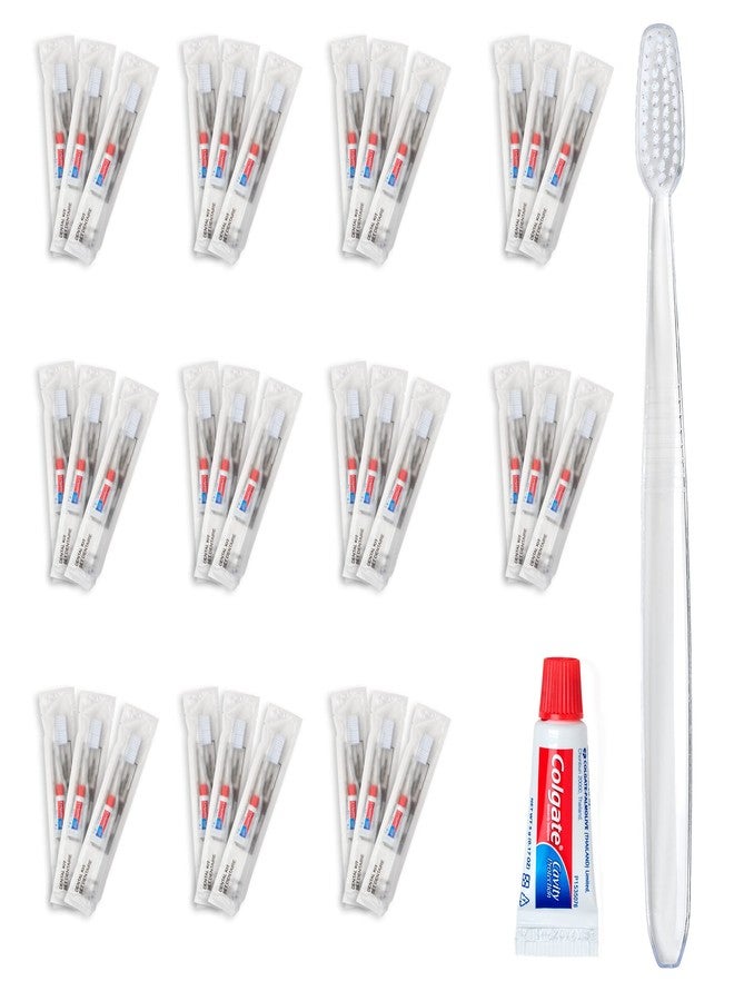 World Amenities - Bulk Disposable Dental Kit Bundle with Toothbrush and Toothpaste | 48 Count | Individually Wrapped - Travel Size Toiletries, Guest Hotel Amenities - Image 1