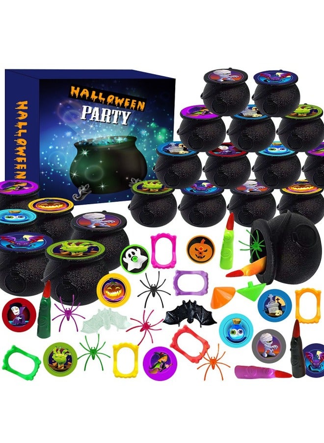 Cross Border Halloween Party Classroom Exchange Gift Spider Pumpkin Tricky Children Halloween Toy Suit-Color:Xt-53 Witch Bucket Toy Set - Image 1