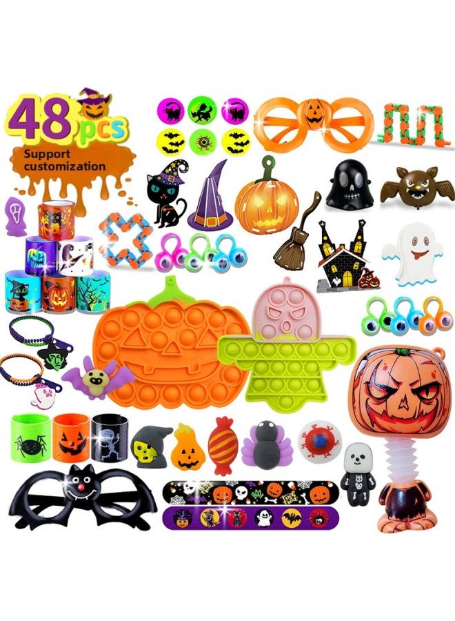Cross Border Halloween Party Classroom Exchange Gift Spider Pumpkin Tricky Children Halloween Toy Suit-Color:Xt-53 Witch Bucket Toy Set - Image 3