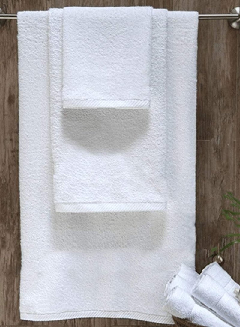 1Chase Set of 3 - 70x140 CM Premium Bath Towel 650 GSM , White - Image 2
