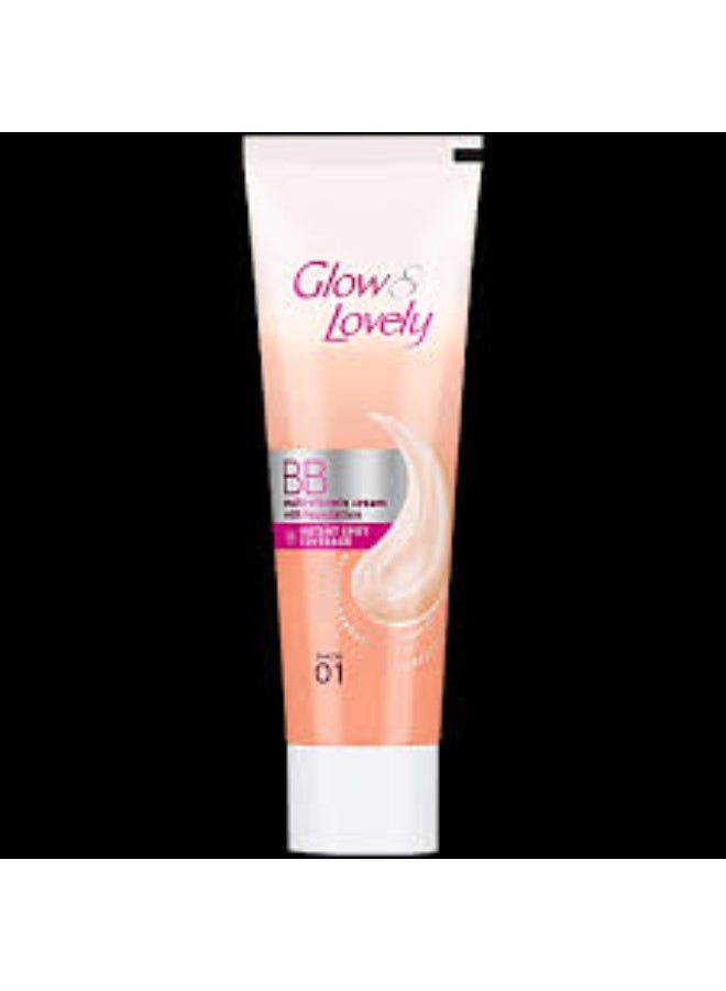 Fair & Lovely كريم فير آند لوفلي جلو آند لوفلي بي بي متعدد الفيتامينات مع الأساس | كريم أساس مات كامل التغطية + كريم تفتيح، 18 جرام - Image 2