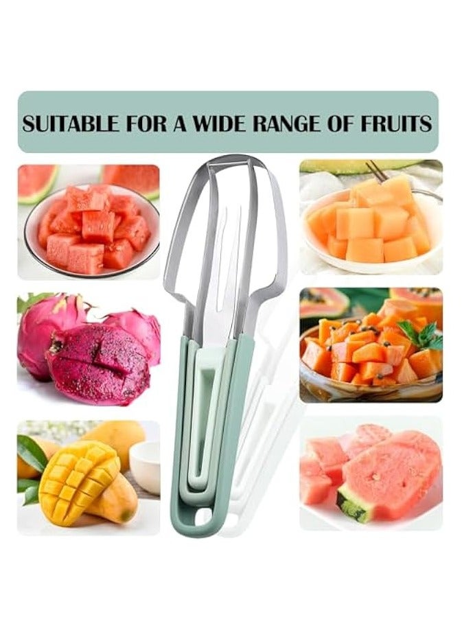 erorex Watermelon Cutter Slicer Tool,3-in-1 Stainless Steel Watermelon Cutter Watermelon Popsicle Cutter Watermelon Fork Fruit Cutting Tool for Kitchen Utility Gadgets - Image 5