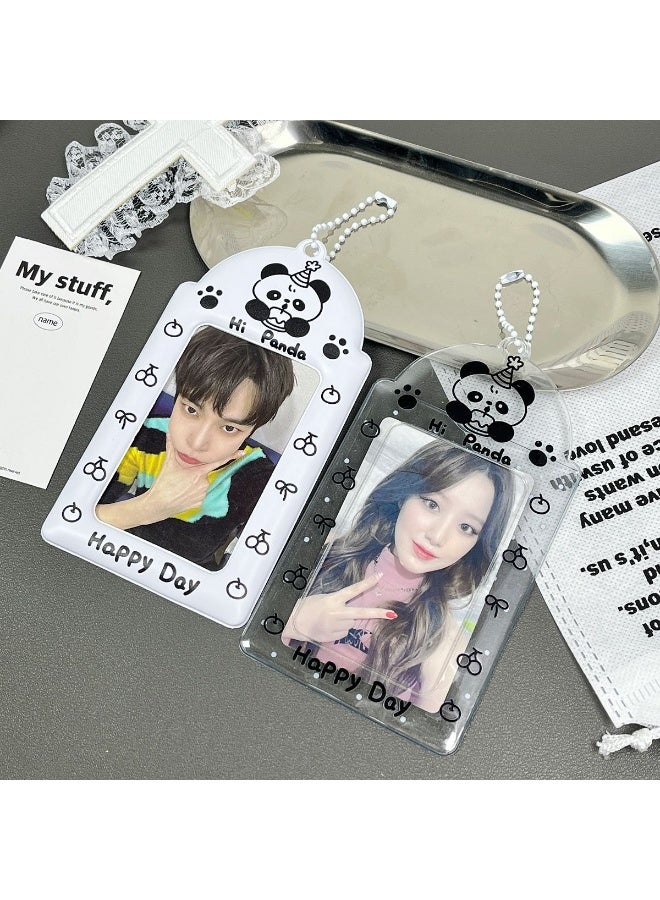 NIBEMINENT 1 - Piece Cute Animal-shaped Panda Kpop Photo Card Holder Pendant Key Chain ID Badge Holder ID Card Holder Photo Card Protector for School ID Office ID Access Card for Women Girls - Image 2