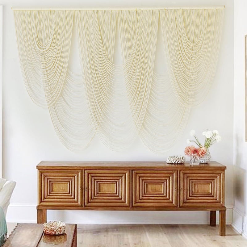 IOWER Macrame Wall Hanging Large Macrame Wall Decor Yarn Art 57" W x 41" L For Headboard Bedroom Living Room Craftsmanship Fiber Home Art - Image 1