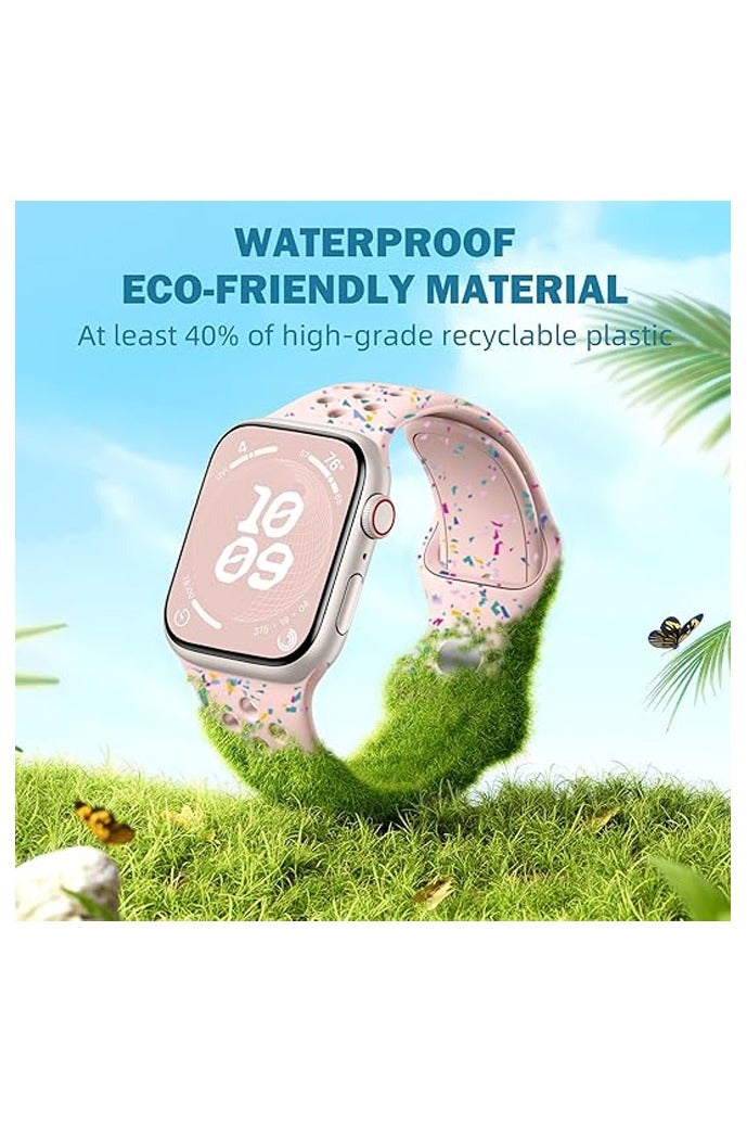 OLYSON Breathable Sport Band Compatible with Apple Watch Band 42mm 44mm 45mm 46mm 49mm for Women Men, Soft Eco-Friendly Silicone Band for iWatch Series 10/9/8/7/6/5/4/3/2/1 SE Ultra - Image 3