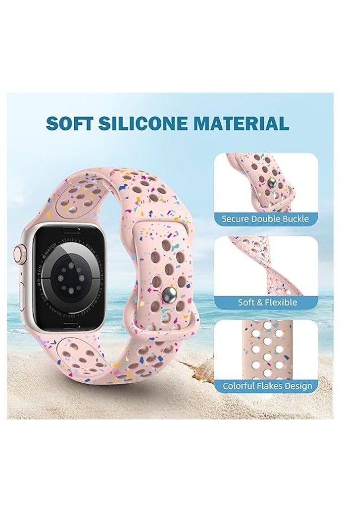 OLYSON Breathable Sport Band Compatible with Apple Watch Band 42mm 44mm 45mm 46mm 49mm for Women Men, Soft Eco-Friendly Silicone Band for iWatch Series 10/9/8/7/6/5/4/3/2/1 SE Ultra - Image 4