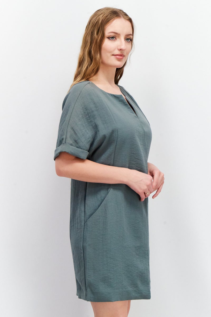 VERO MODA فستان ميني بسيط للنساء، أخضر مريمي - Image 4