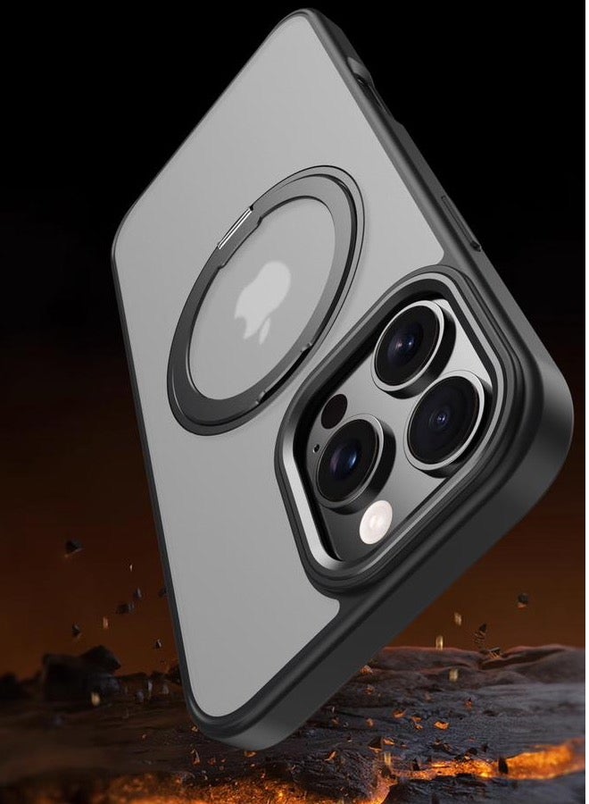 umbrella iPhone 14 pro   MagSafe Case with Magnetic Invisible Stand,【Full Shockproof Protection】Matte Back Phone Cover with Magnet Kickstand for Apple 14 pro   black - Image 2