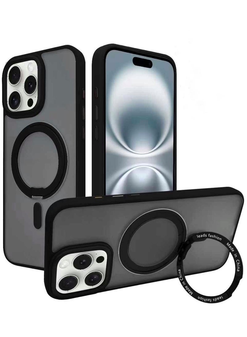 umbrella iPhone 14 pro   MagSafe Case with Magnetic Invisible Stand,【Full Shockproof Protection】Matte Back Phone Cover with Magnet Kickstand for Apple 14 pro   black - Image 1