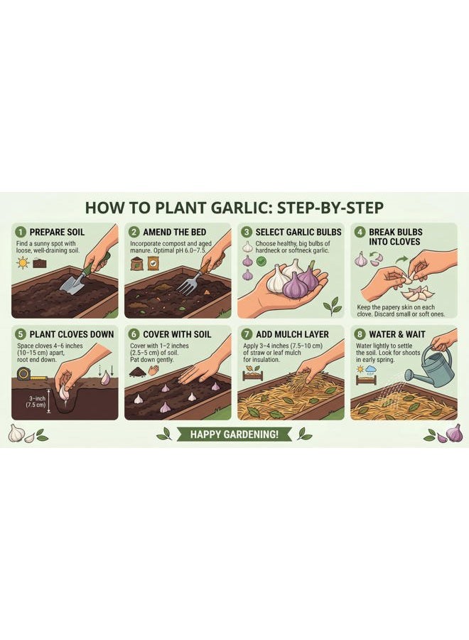 PILESTONE Garlic Seed Bulbs, Large Cloves, Cold Hardy, Bold Flavor (5) - Image 4
