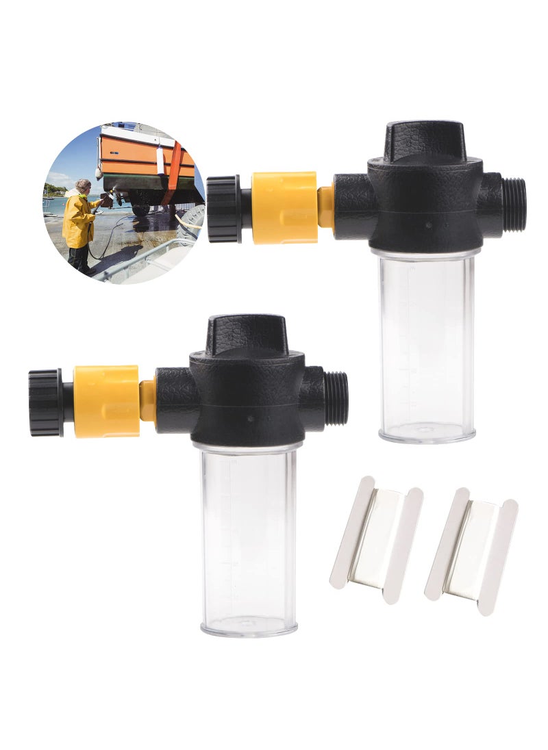Tsinghwang 2 Pack Flush Mixer Boat Engine Liquid Flow Valve for Salt Remover,Mixer Applicator to Flush Outboard and Inboard Engines Connects with Garden Hose, Spray Nozzle, Engine Flusher  - Image 1