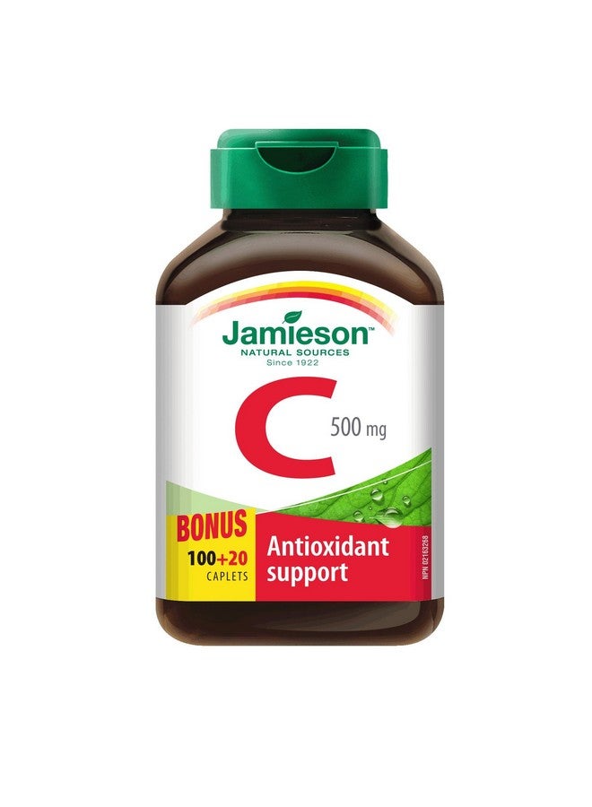 Jamieson Vitamin C, 500mg , Bonus Size 100+20 Caplets - Antioxidant Support - Image 1