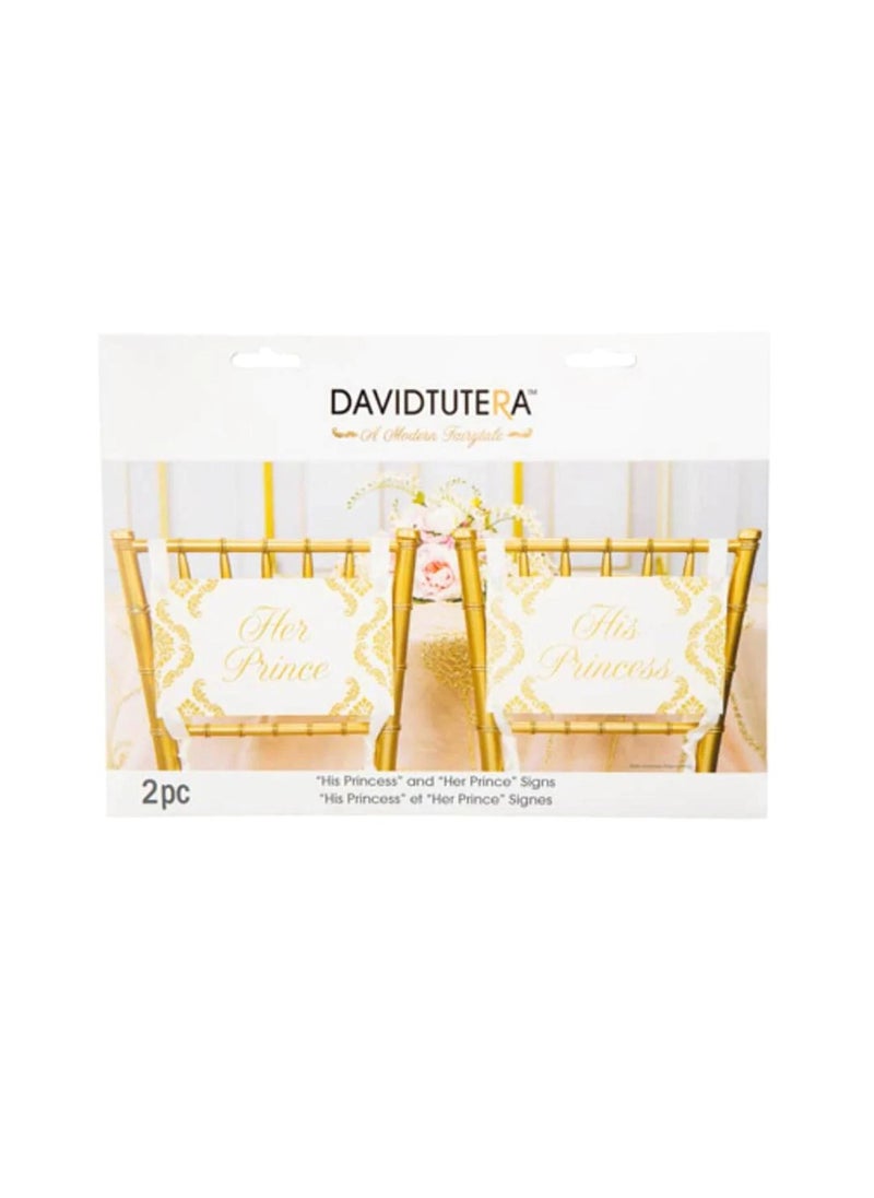 David Tutera - His Princess Her Prince Chair Signs 11.5 x 7 inches 2 pieces - Image 1