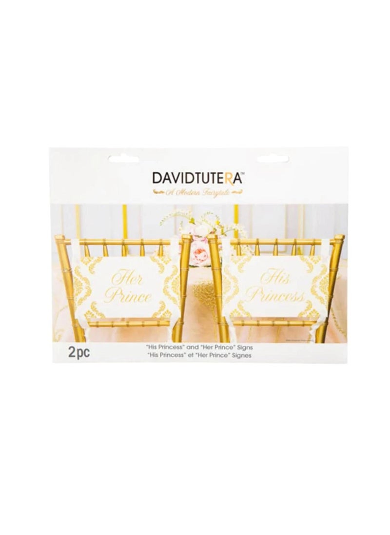David Tutera - His Princess Her Prince Chair Signs 11.5 x 7 inches 2 pieces - Image 1