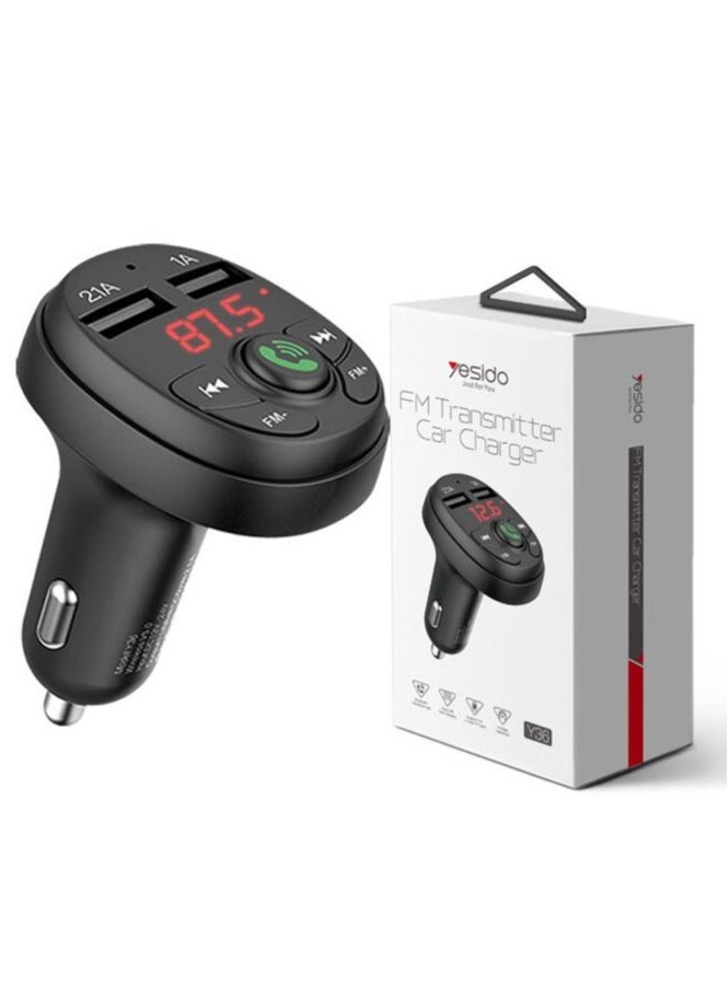 ELTRAZONE - Bluetooth Hands-free Car FM Transmitter Player With USB Charger - Image 1