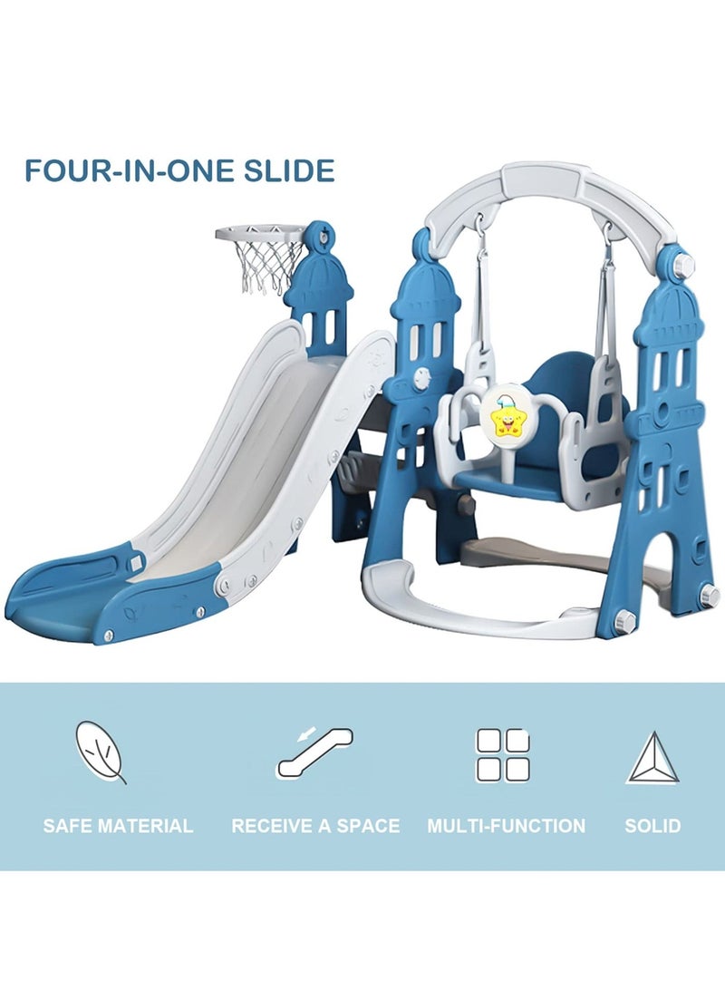 WALALLA Toddler Slide and Swing Set 4 in 1 Kids Climber Slide Set with Basketball and Toddler Swing Set for Indoors and Outdoors Playground Play Set - Image 5