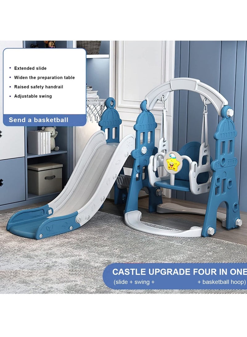 WALALLA Toddler Slide and Swing Set 4 in 1 Kids Climber Slide Set with Basketball and Toddler Swing Set for Indoors and Outdoors Playground Play Set - Image 2
