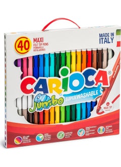 carioca Jumbo Super Washable Felt Tip Crayons 40 Pack  - Image 1