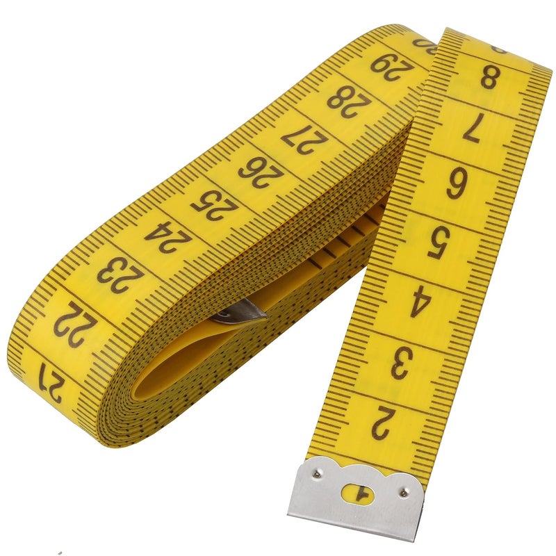 Wisdompro120-Inch(300cm) Soft Tape Measure for Sewing Tailor Cloth, Body Measurement - Indexed in Metric and Standard Units, Convenient 0.75 Inch Wide PVC Fiberglass Ruler - Yellow - Image 4