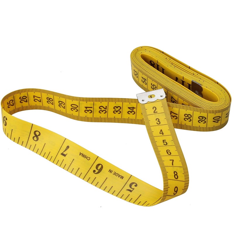 Wisdompro120-Inch(300cm) Soft Tape Measure for Sewing Tailor Cloth, Body Measurement - Indexed in Metric and Standard Units, Convenient 0.75 Inch Wide PVC Fiberglass Ruler - Yellow - Image 5