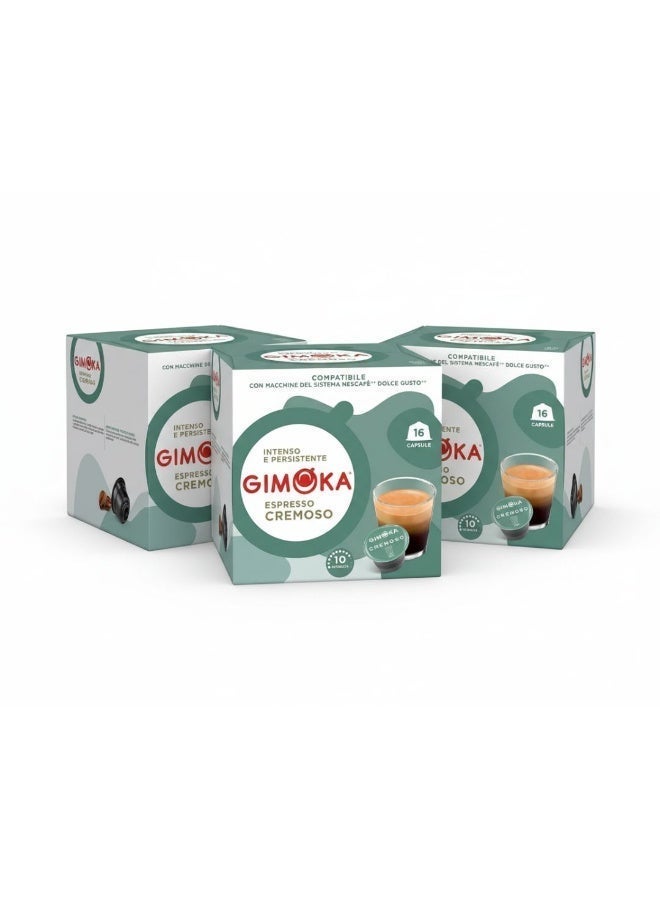 Gimoka Espresso Cremoso Coffee Capsules | Compatible with Dolce Gusto | 3 Packs × 16 Pods (Total 48 Capsules) – Value Pack - Image 4