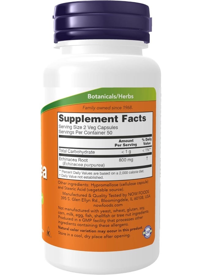 Now Foods Echinacea Vitamin, 400 mg 100 Capsules - Image 2