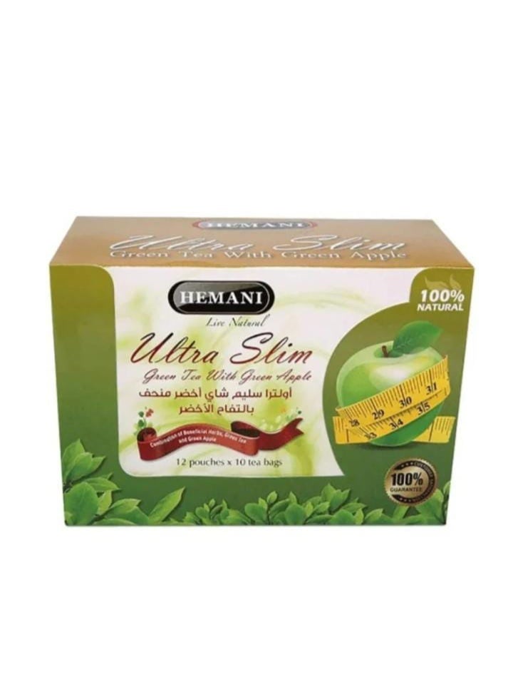 هيماني شاي أخضر فائق النحافة مع التفاح الأخضر (12 قطعة، كرتون كامل)