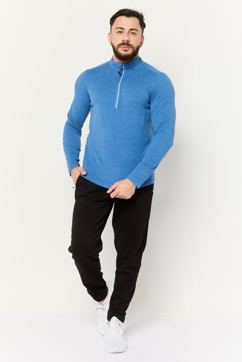MOTION Men Sportswear Fit Long Sleeve Outdoor Sweatshirts, Blue  - Image 3